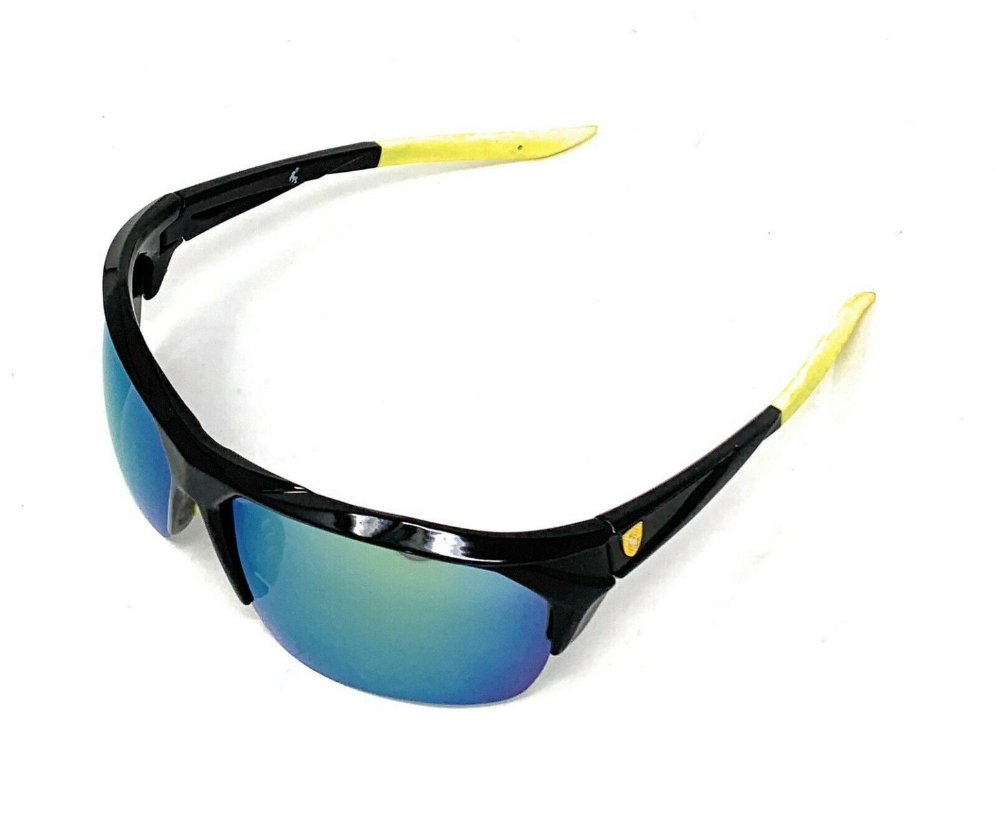 Polarized Half Frame Sunglasses Sports Warrior Style Driving Motorcycle Fishing-Black / Blue White (frame)-