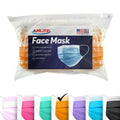 Amlife Face Masks Colorful Adult Made in USA Imported Fabric Pink Magenta Purple Green Orange Blue Black-Orange-10 Pack-
