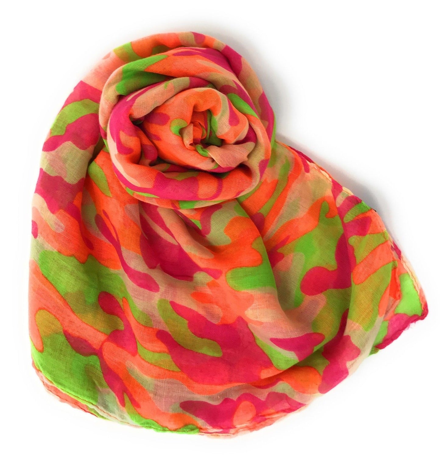 Casaba Camouflage Camo Print Womens Scarves Scarf Shawl Lightweight Sheer Wrap-Pink-