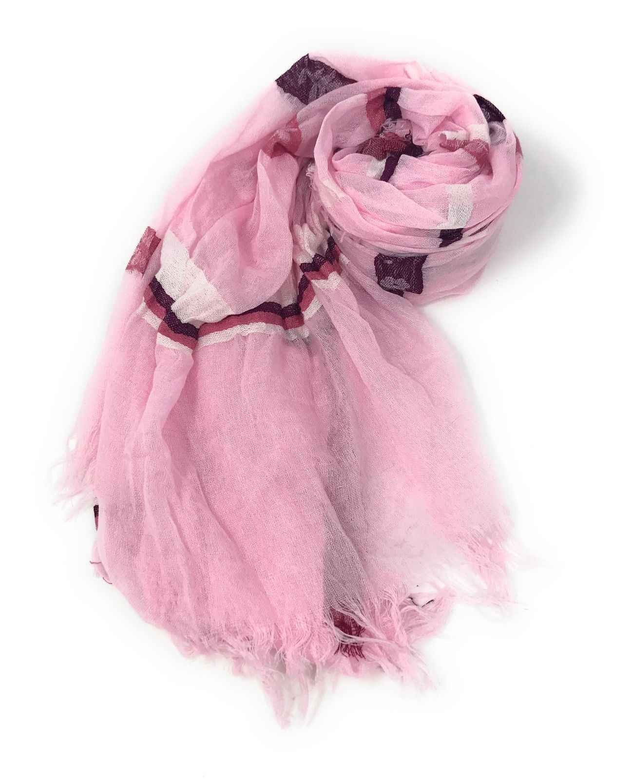 Casaba Striped Print Designer Womens Scarves Scarf Shawl Lightweight Sheer Wrap-Brown-