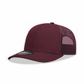 Decky 6021 Mid Prof 6Panel Poly/Cot Trucker Hats Caps Series One Solids-Maroon-