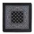 Bandanas 100% Cotton Double-Sided Printed Paisley Cloth Scarf Wrap Face Mask Cover-Black-
