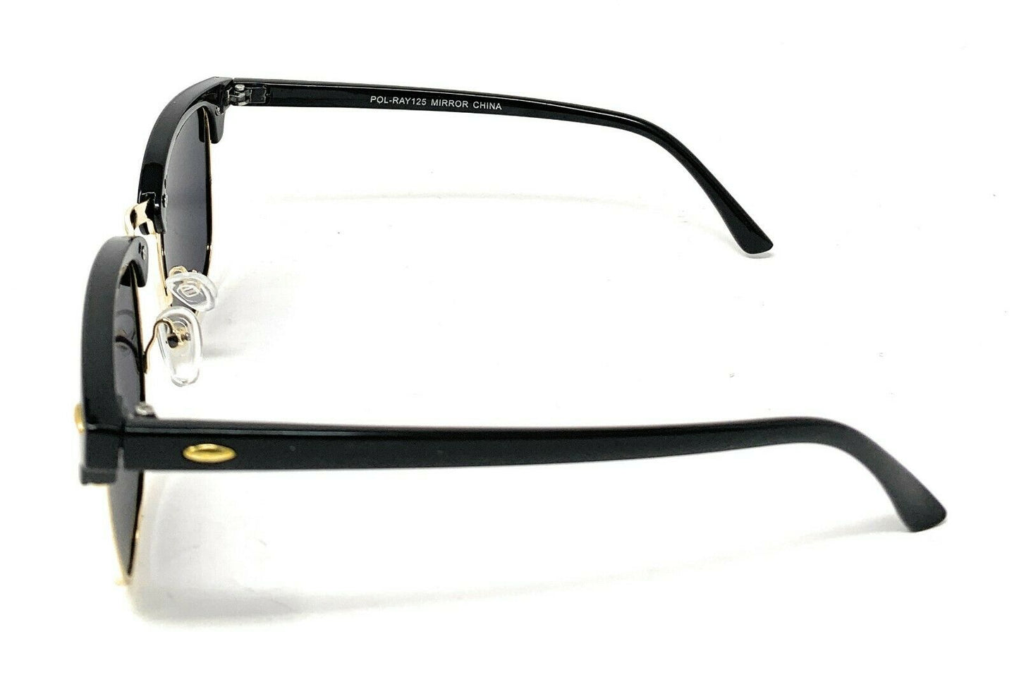 Club Style Polarized Sunglasses Mirror Lens Driving Mens Womens With Pouch-Blue Mirror/Gold/Black-