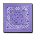 Bandanas 100% Cotton Double-Sided Printed Paisley Cloth Scarf Wrap Face Mask Cover-Lavender-