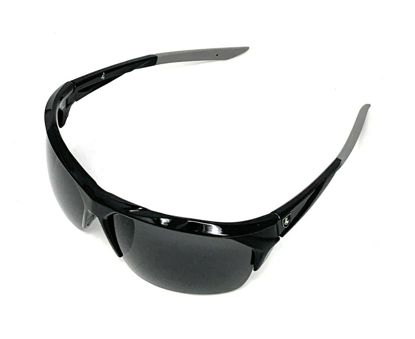 Polarized Half Frame Sunglasses Sports Warrior Style Driving Motorcycle Fishing-Black / Blue White (frame)-