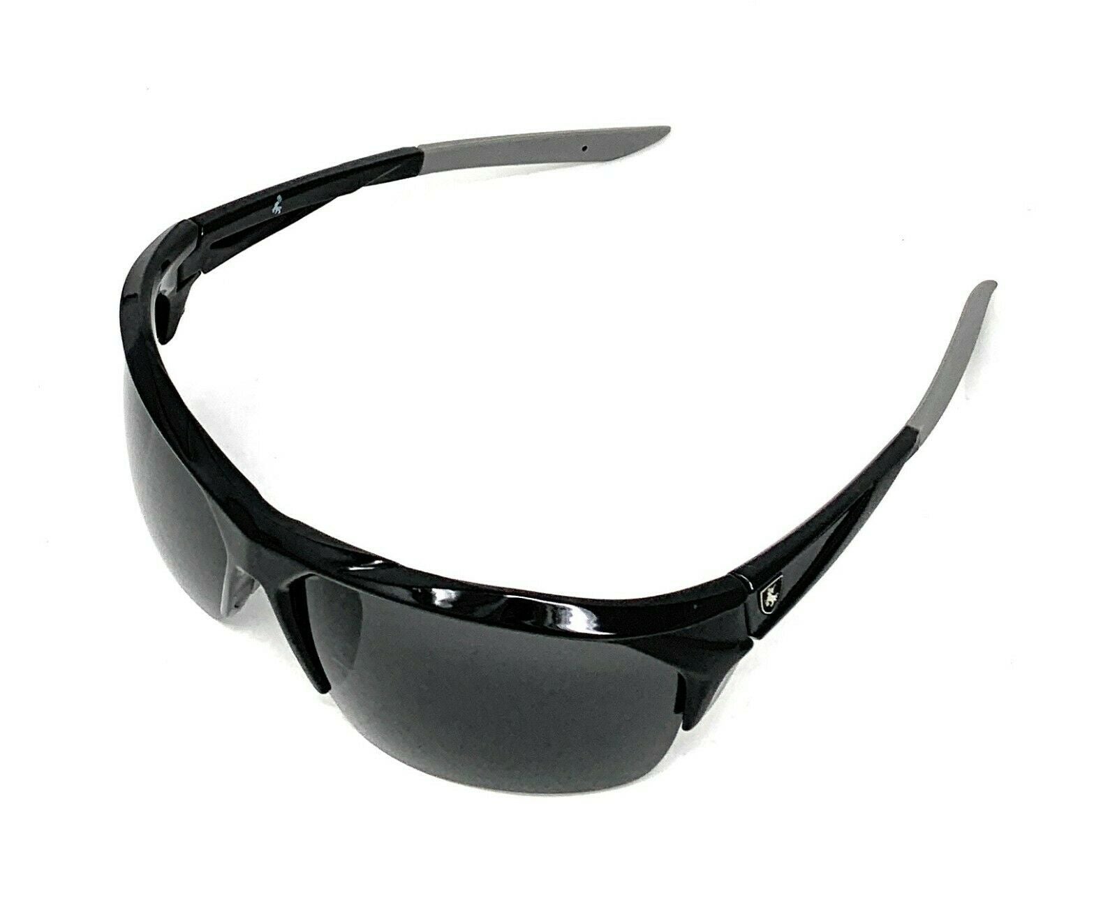 Polarized Half Frame Sunglasses Sports Warrior Style Driving Motorcycle Fishing-Black / Blue White (frame)-