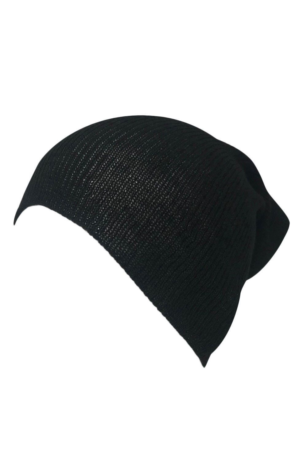 Casaba Stylish Long Slouch Beanies for Men Women 12 inch Skull Cap Toboggan Hat-Black-