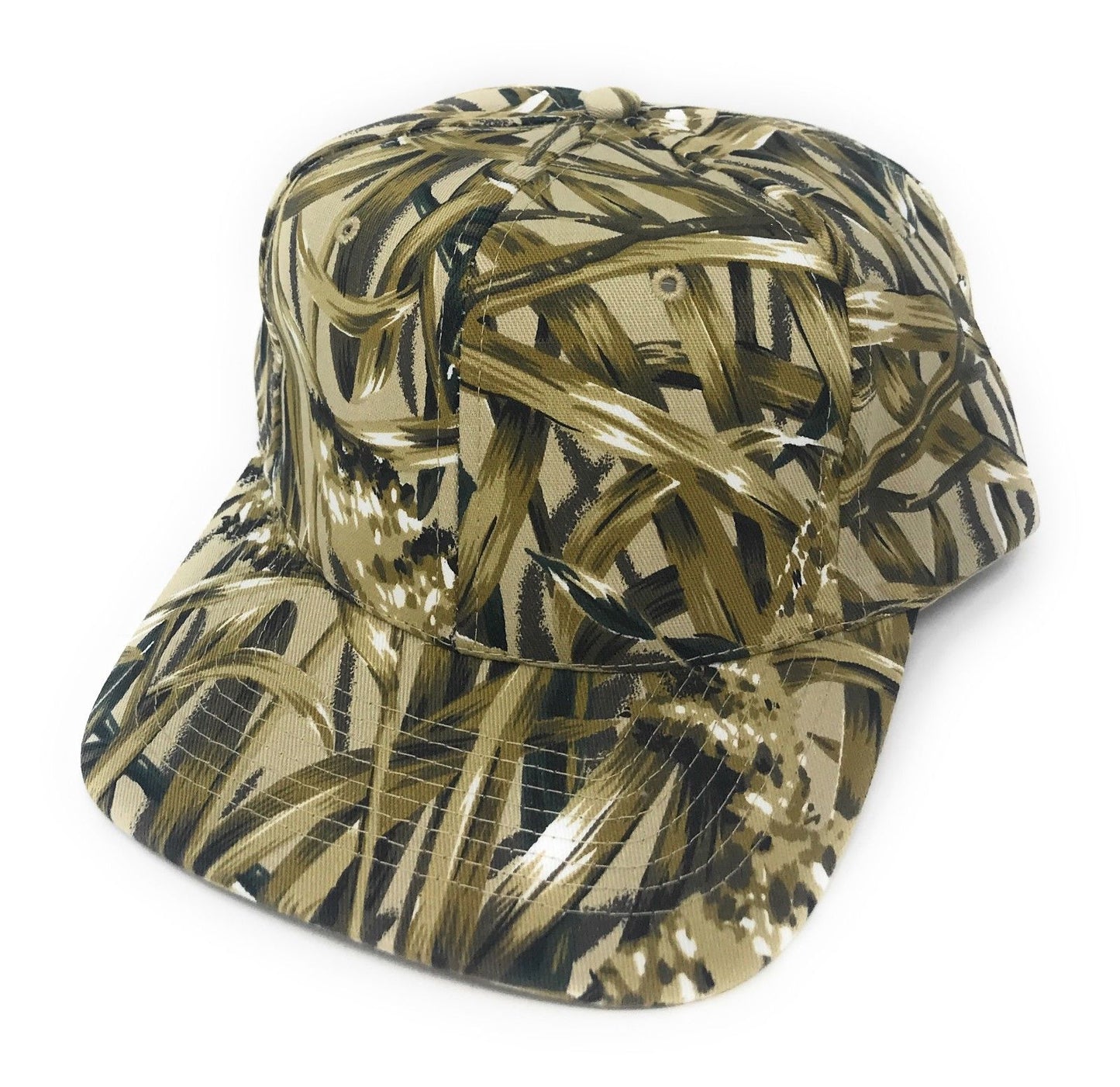 Cotton Twill Camo Camouflage 6 Panel Hunting Fishing Baseball Snapback Hats Caps-Green Tree Camo-