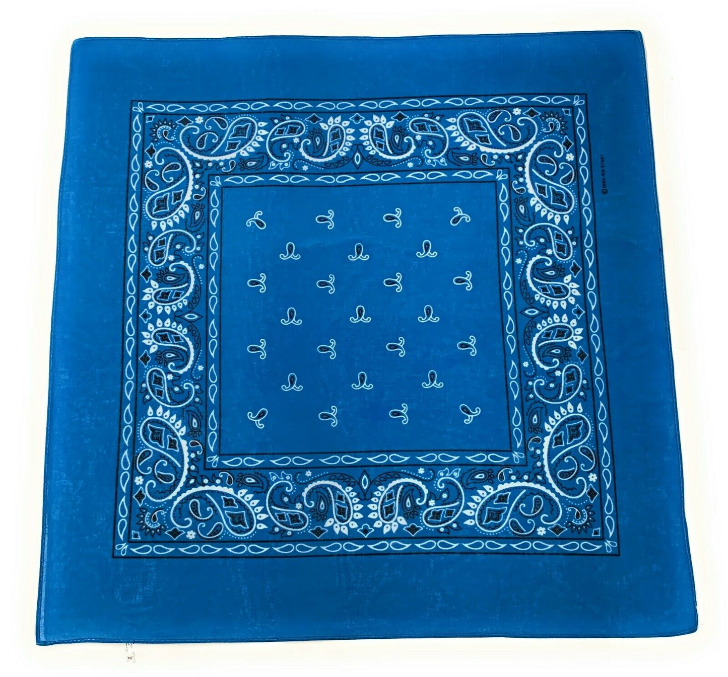 1 Dozen Paisley Printed Bandanas 100% Cotton Cloth Scarf Wrap Washable-Turquoise-