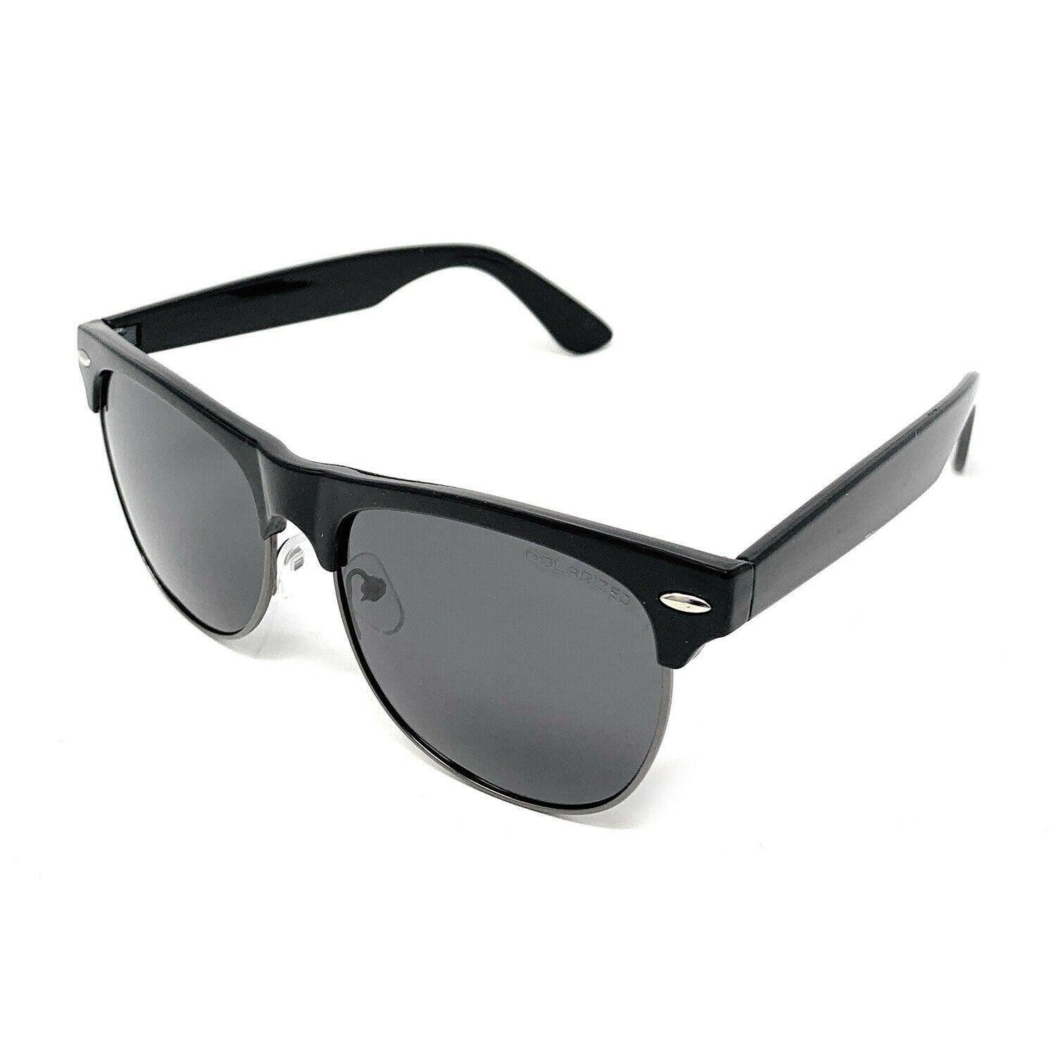 Polarized Sunglasses Club Style Mirror Lens Driving Mens Womens With Pouch-Gold Mirror/Black-