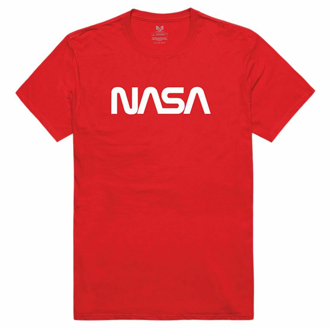 NASA Official Text Logo Cotton T-Shirts Unisex-Black-S-