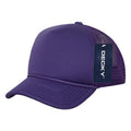 Decky Solid Two Tone 5 Panel Kids Foam Trucker Hats Caps Unisex-Purple-