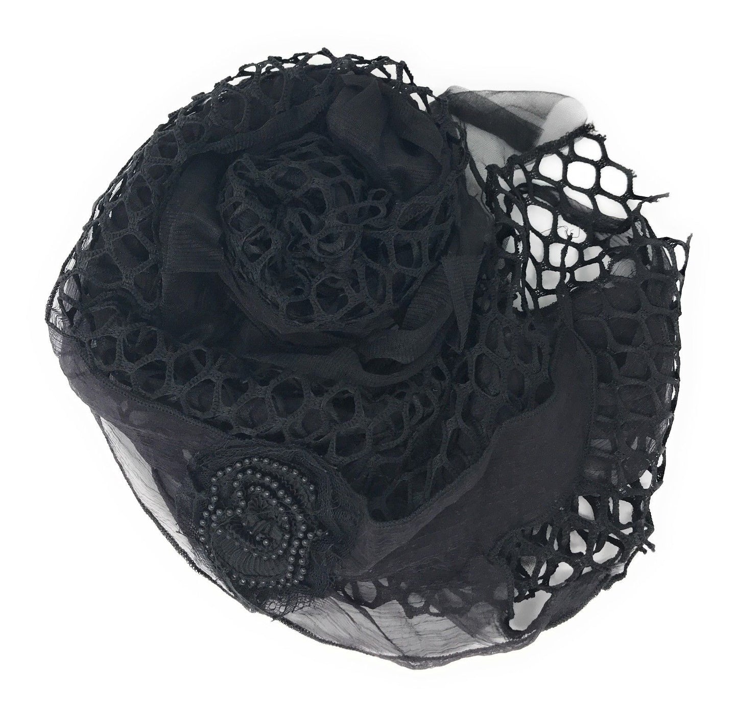 Casaba Womens Elegant Lace Scarves Scarf Shawl Floral Church Sunday Sheer Wrap-Black-