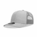 Decky 6021 Mid Prof 6Panel Poly/Cot Trucker Hats Caps Series One Solids-Gray-