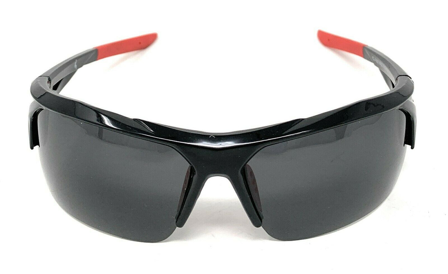 Polarized Half Frame Sunglasses Sports Warrior Style Driving Motorcycle Fishing-Black / Blue White (frame)-