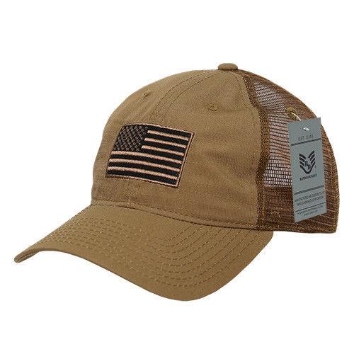 Rapid Dominance USA American Flag Text Ripstop 6 Panel Trucker Dad Caps Hats-USA-NAVY-