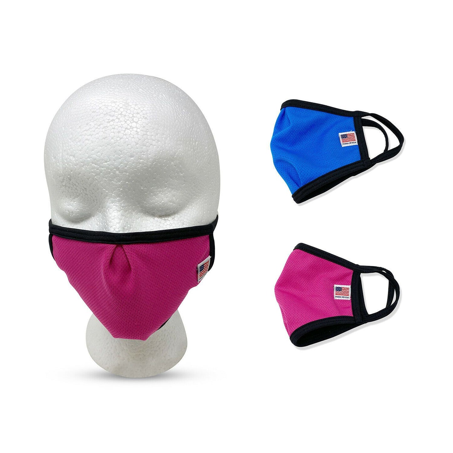 Kids Face Mask for Boys Girls Children Cotton Cloth Double Layer Masks Washable Reusable age 3 to 7 Made in USA-Blue-