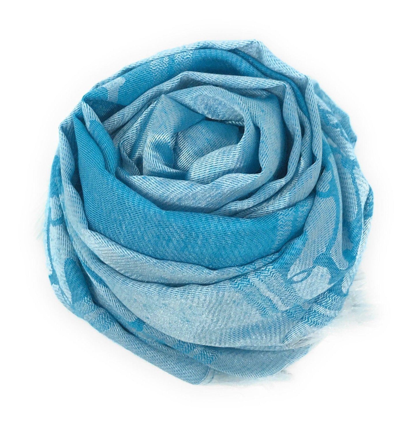 Casaba Womens Royal Elegant Formal Silk Feel Scarves Scarf Shawl Light Wrap-Blue-