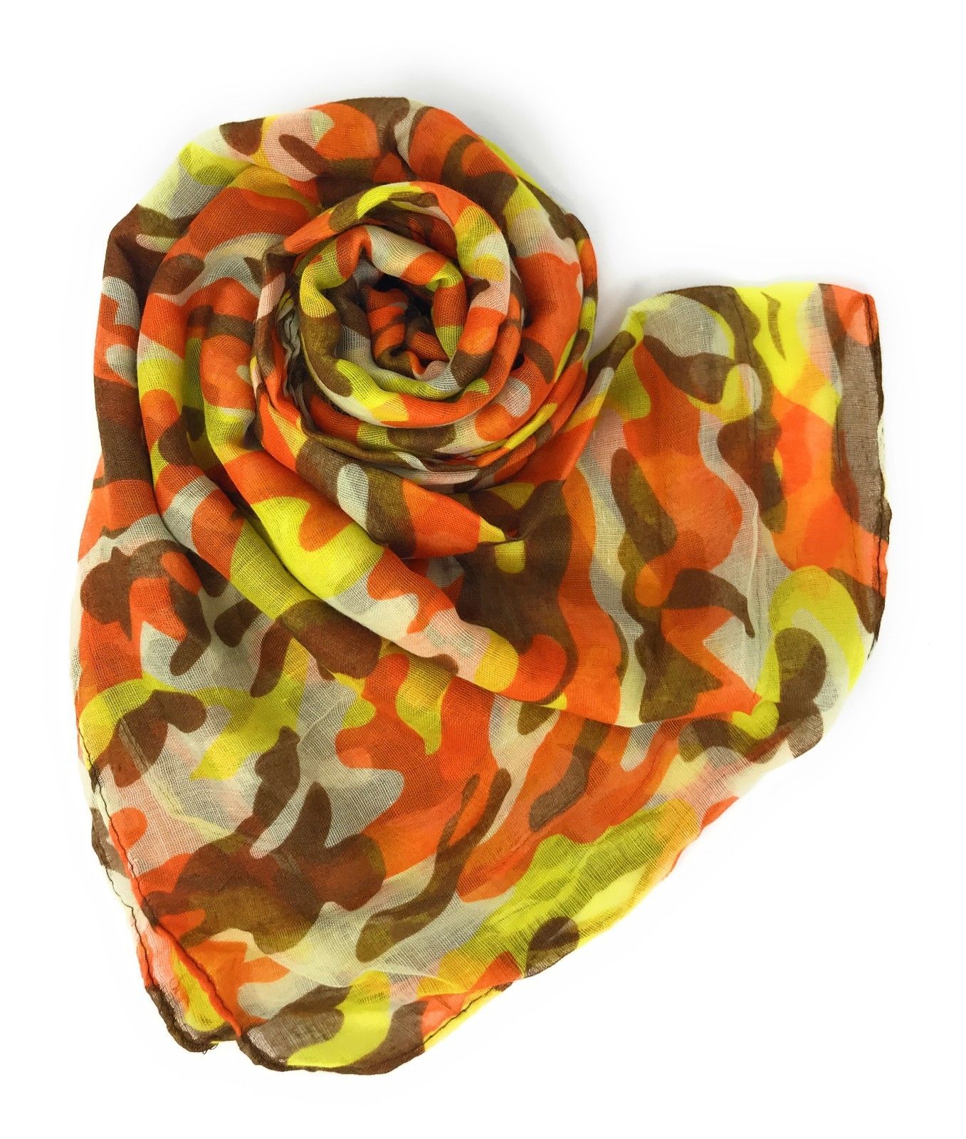 Casaba Camouflage Camo Print Womens Scarves Scarf Shawl Lightweight Sheer Wrap-Pink-
