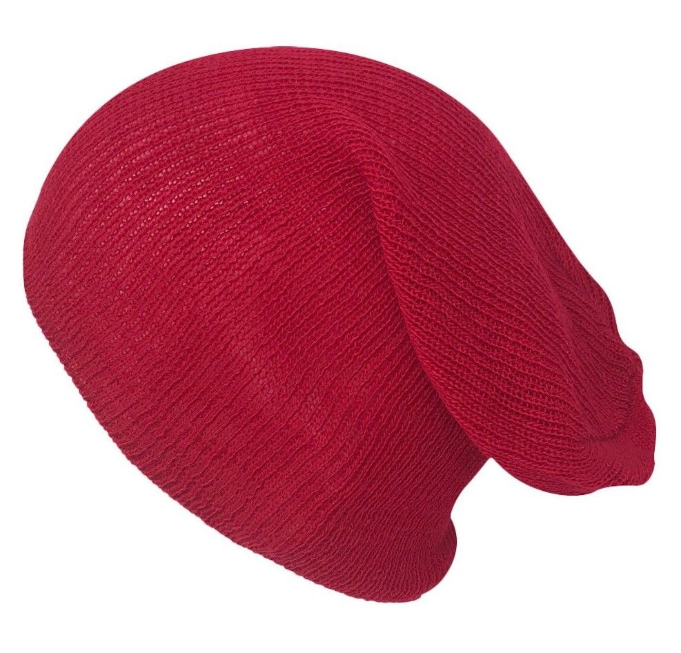 Casaba Stylish Long Slouch Beanies for Men Women 12 inch Skull Cap Toboggan Hat-Red-