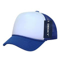 Decky Solid Two Tone 5 Panel Kids Foam Trucker Hats Caps Unisex-Royal/White-
