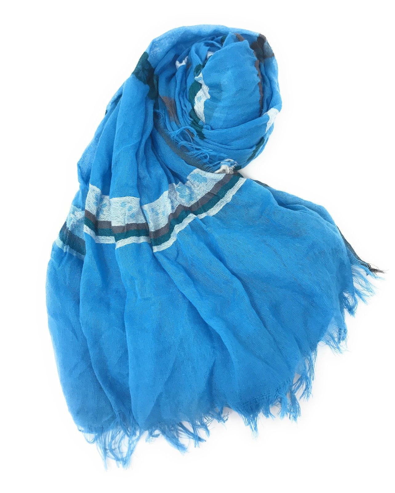 Casaba Striped Print Designer Womens Scarves Scarf Shawl Lightweight Sheer Wrap-Brown-