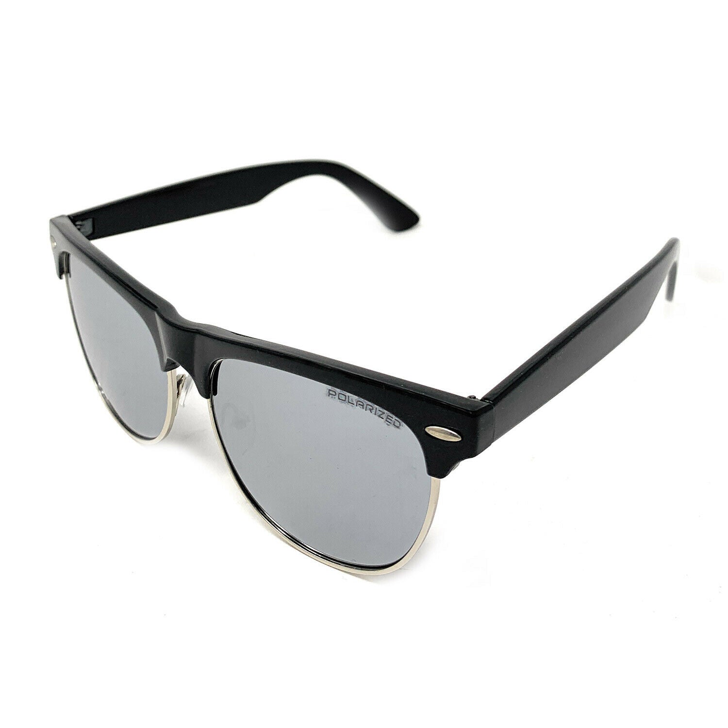 Polarized Sunglasses Club Style Mirror Lens Driving Mens Womens With Pouch-Gold Mirror/Black-