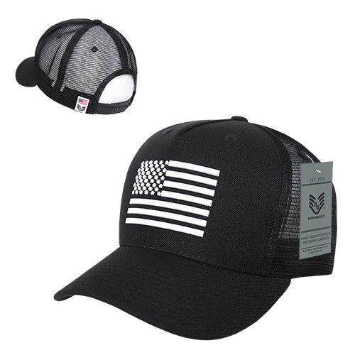 Rapid Dominance USA American Rubber Flag Acrylic 5 Panel Trucker Dad Caps Hats-USA-NAVY-