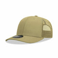 Decky 6021 Mid Prof 6Panel Poly/Cot Trucker Hats Caps Series One Solids-Khaki-