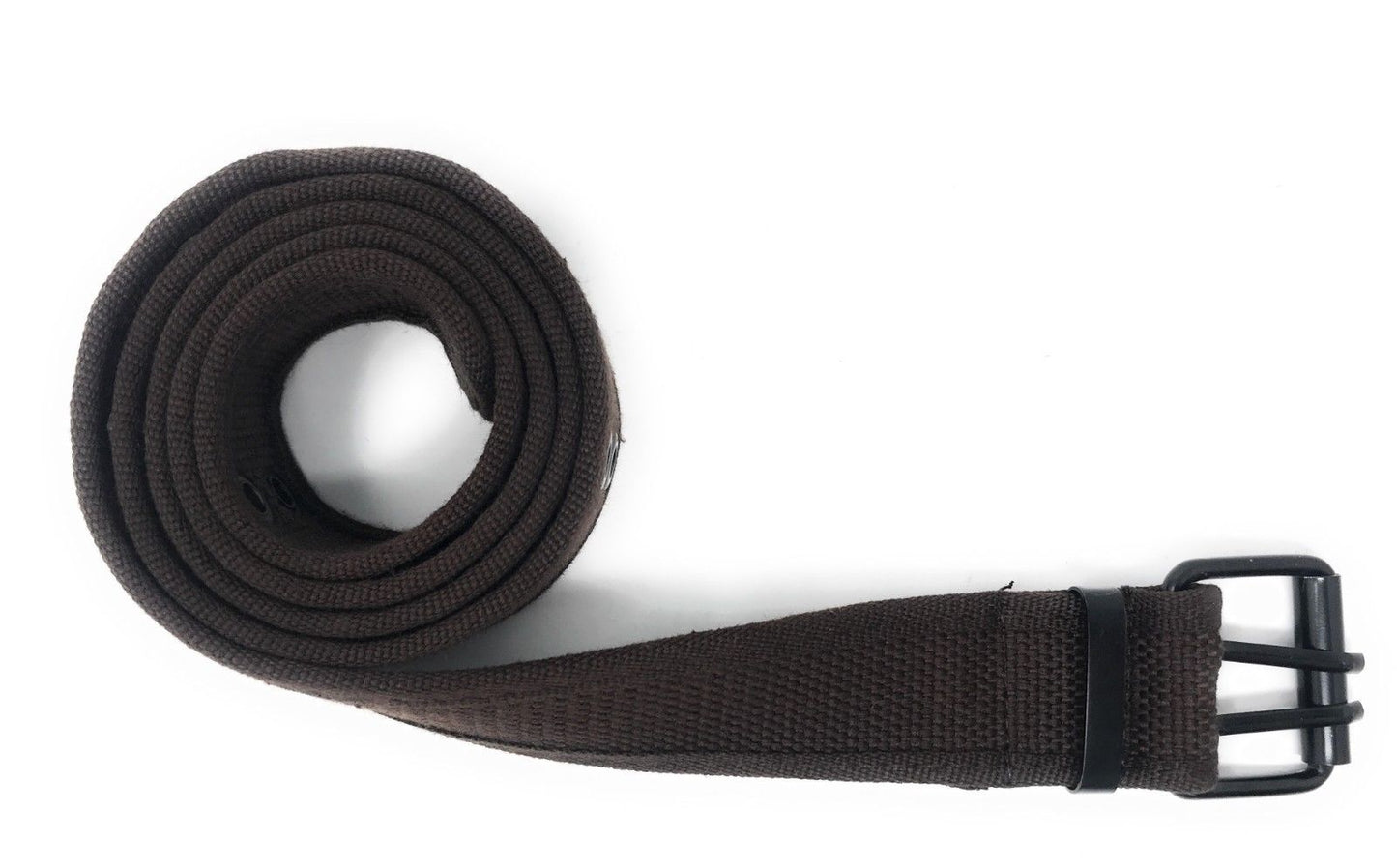 Casaba Canvas Belts Double Row 2 Holes Grommet Fabric Military Mens Women Unisex-Black-Small (30"- 32")-