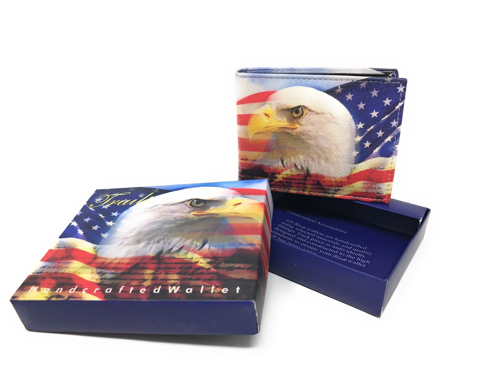 USA Patriotic Bifold Wallets In Gift Box Mens Womens Youth-100 Dollar Old-