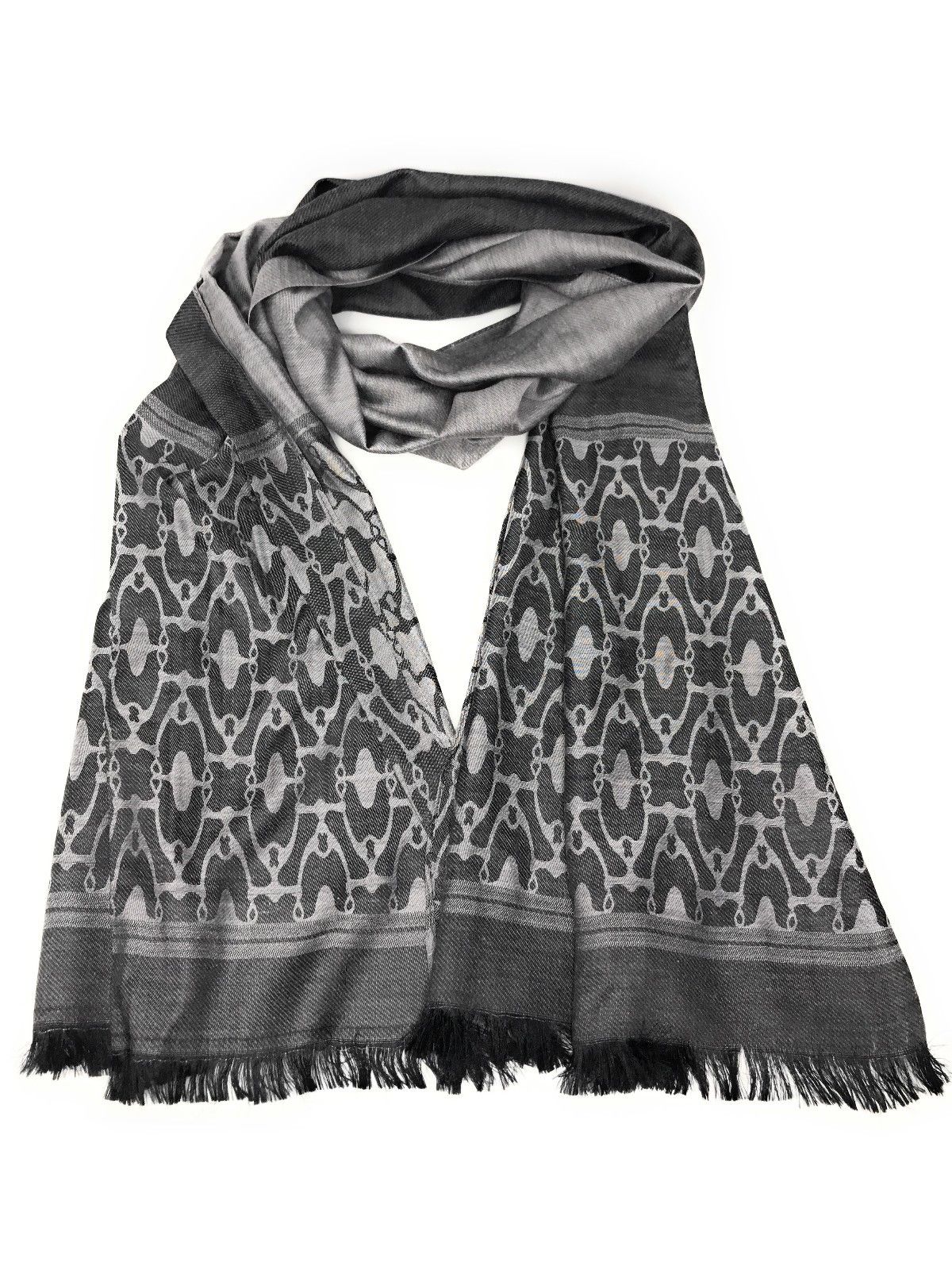 Casaba Womens Royal Elegant Formal Silk Feel Scarves Scarf Shawl Light Wrap-Gray-
