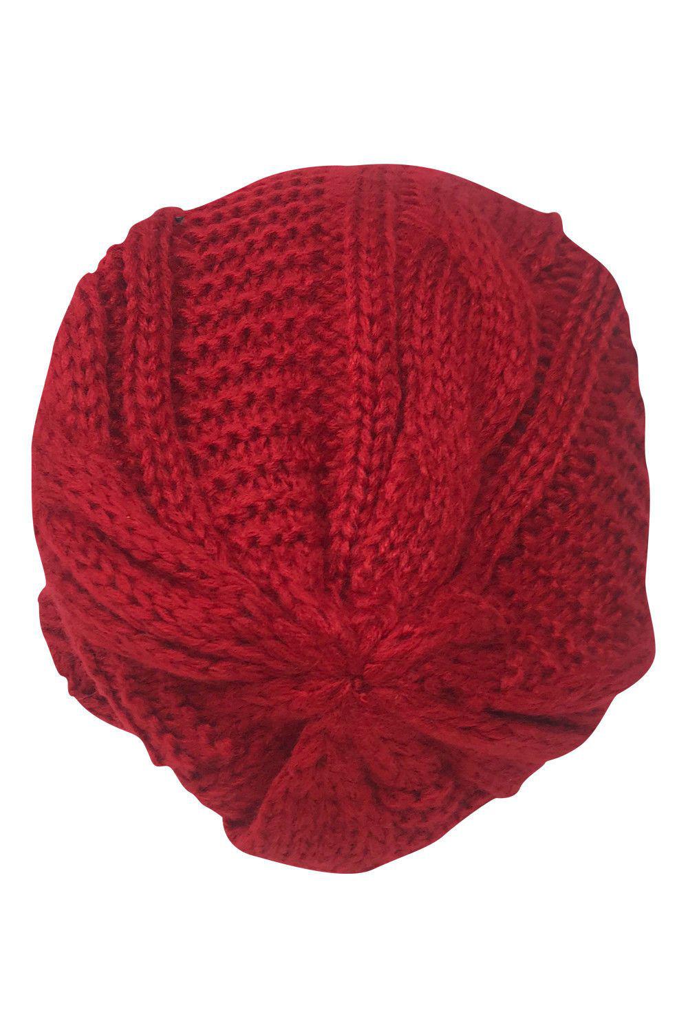 Casaba Warm Beanies Cable Knit Braided Slouch Long Hats Caps for Men Women-Black-