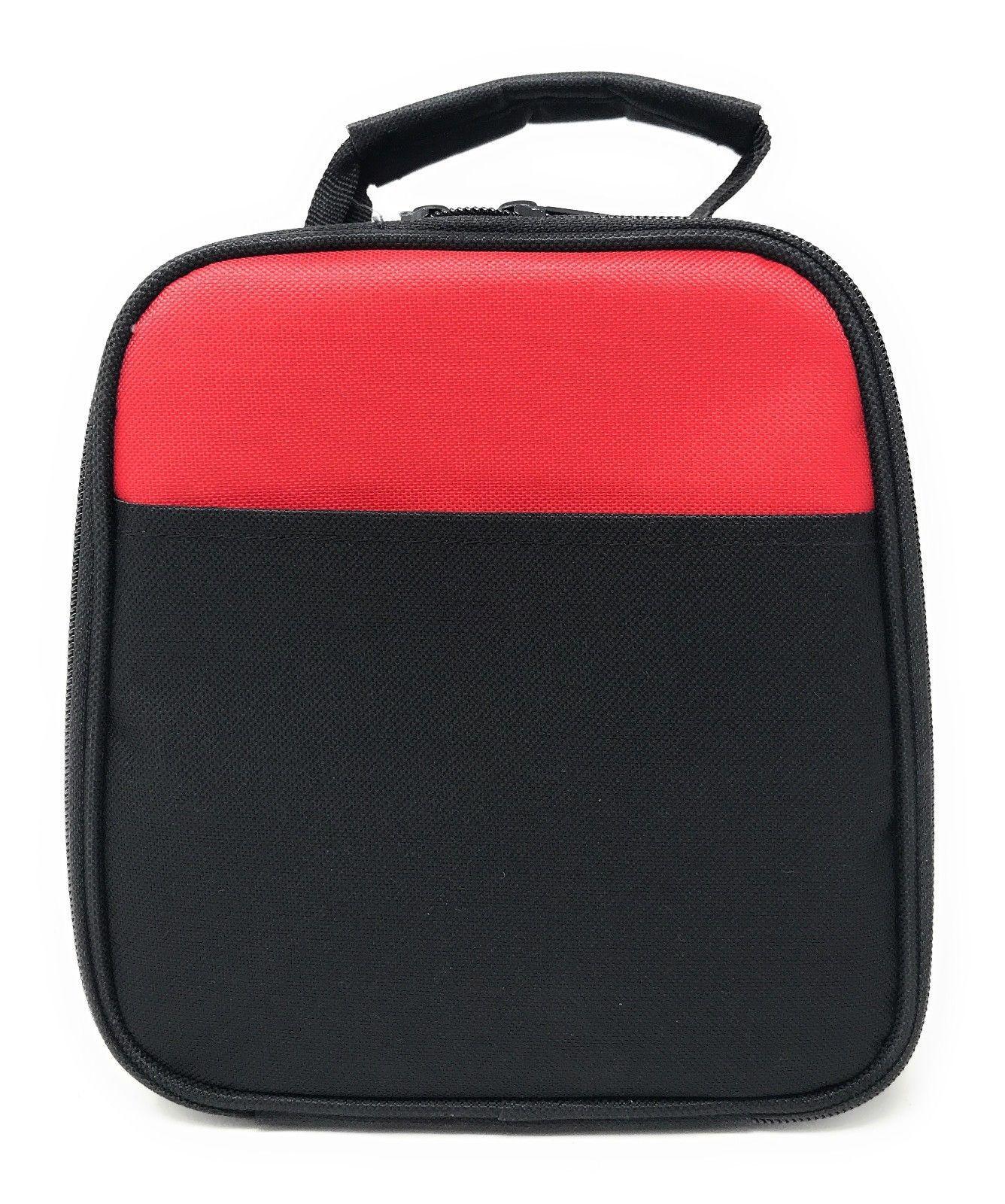 Insulated Cooler Lunch Box Bag Picnic Food Snacks Drink Water 7-1/2 Inch X 8 Inch-Black-