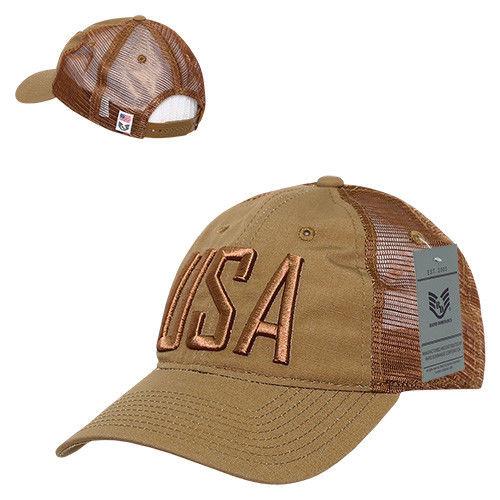 Rapid Dominance USA American Flag Text Ripstop 6 Panel Trucker Dad Caps Hats-USA-NAVY-