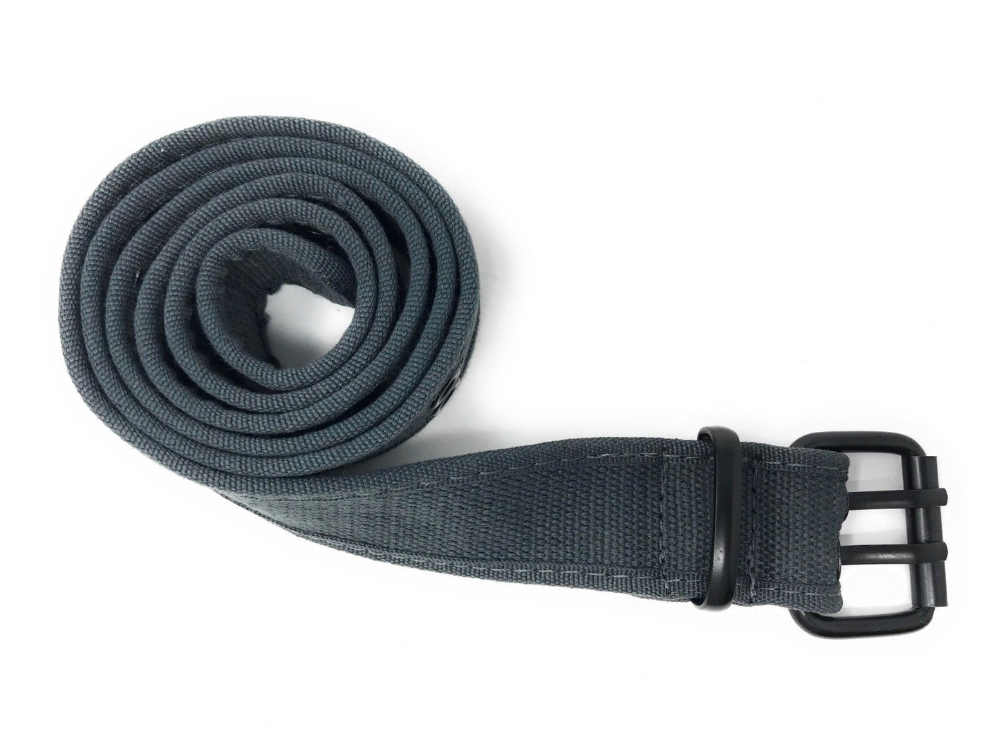 Casaba Canvas Belts Double Row 2 Holes Grommet Fabric Military Mens Women Unisex-Black-Small (30"- 32")-