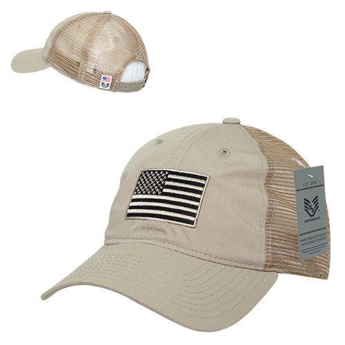 Rapid Dominance USA American Flag Text Ripstop 6 Panel Trucker Dad Caps Hats-USA-NAVY-