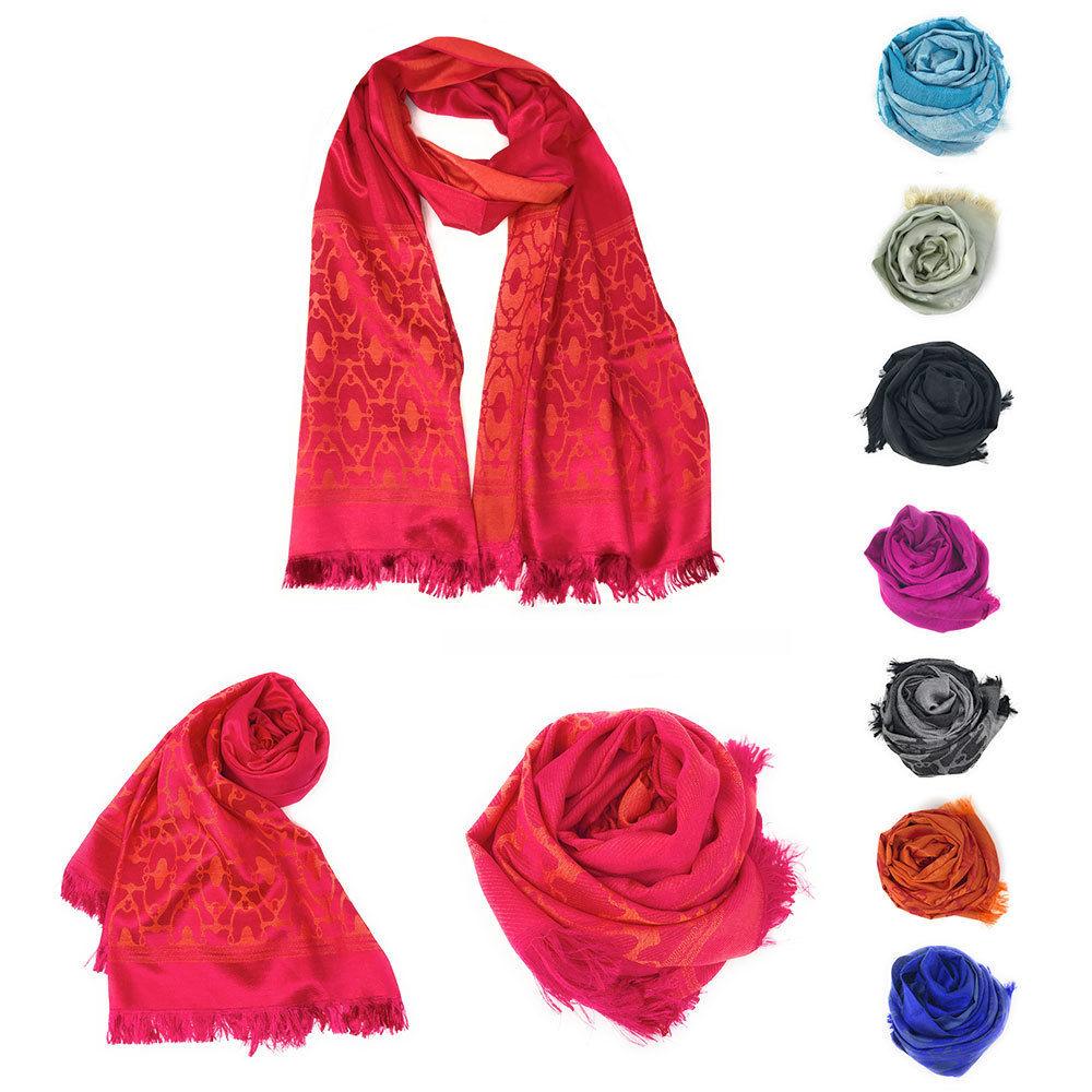 Casaba Womens Royal Elegant Formal Silk Feel Scarves Scarf Shawl Light Wrap-Blue-