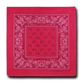 Bandanas 100% Cotton Double-Sided Printed Paisley Cloth Scarf Wrap Face Mask Cover-Hot Pink-