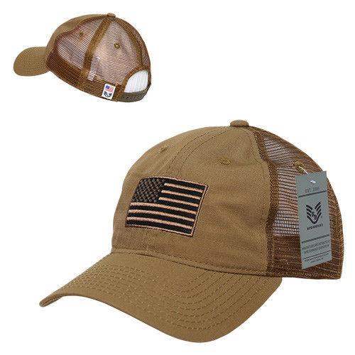 Rapid Dominance USA American Flag Text Ripstop 6 Panel Trucker Dad Caps Hats-USA-NAVY-