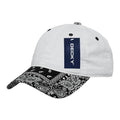 Decky Trendy Paisley Bandanna Polo 6 Panel Baseball Snapbacks Hats Caps Unisex-White/Black-