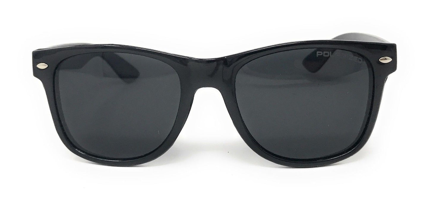 Classic Polarized Sunglasses Club Aviator Bamboo Sports Mirror Men's Women's-Black (lens) Black (frame)-