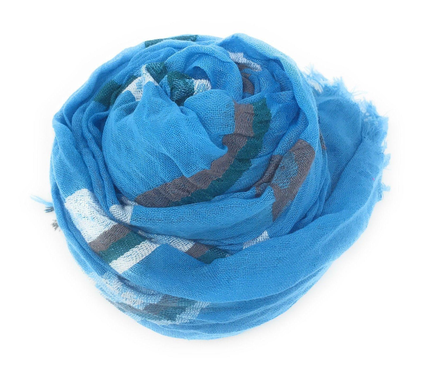 Casaba Striped Print Designer Womens Scarves Scarf Shawl Lightweight Sheer Wrap-Brown-