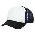Decky Solid Two Tone 5 Panel Kids Foam Trucker Hats Caps Unisex-Black/White-