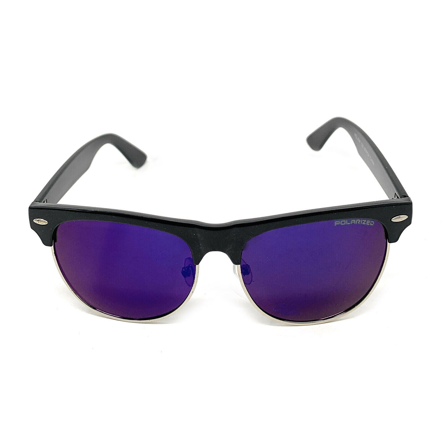 Polarized Sunglasses Club Style Mirror Lens Driving Mens Womens With Pouch-Gold Mirror/Black-
