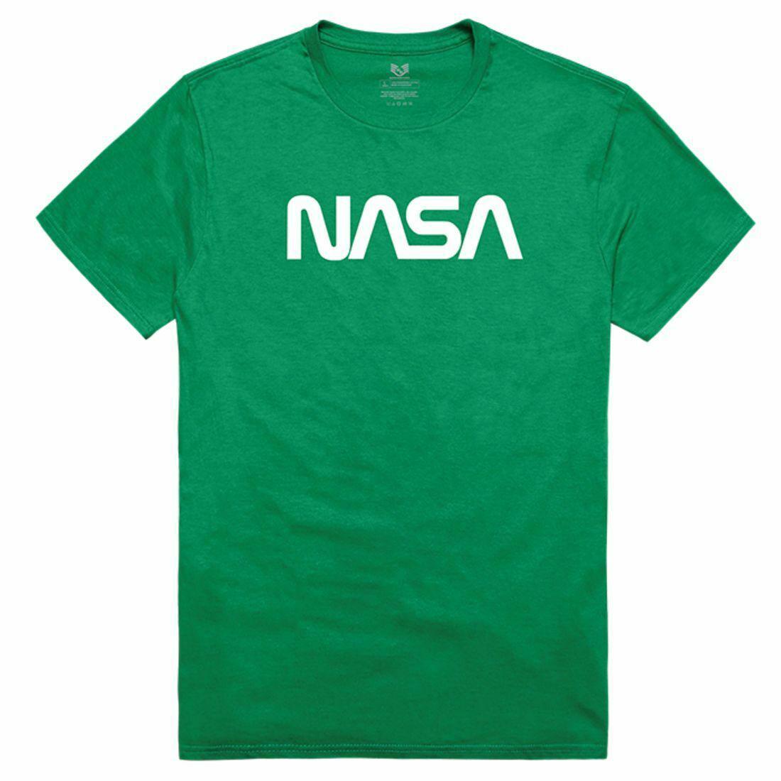 NASA Official Text Logo Cotton T-Shirts Unisex-Black-S-