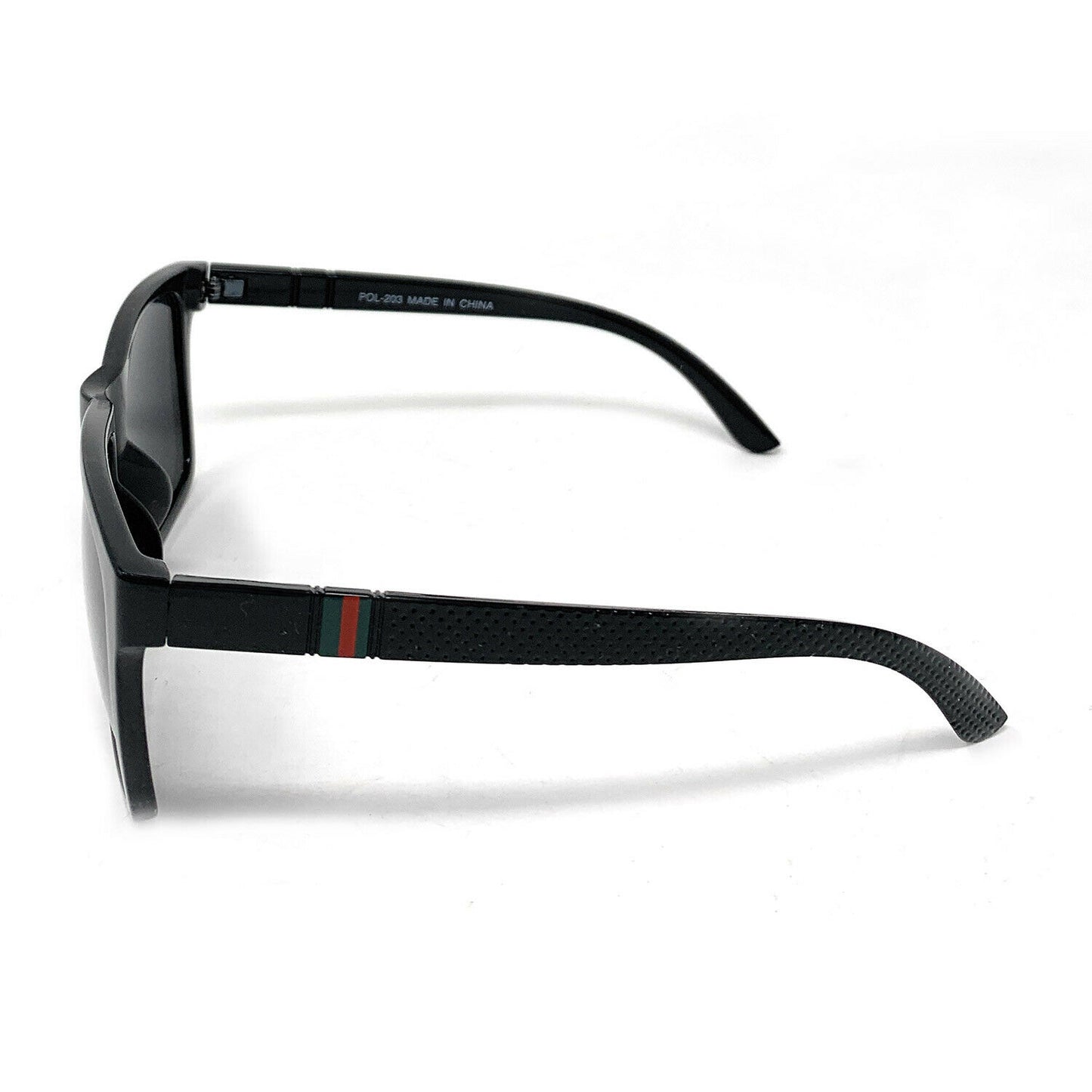 Polarized Sunglasses Classic Style Lens Driving Fishing Mens Womens With Pouch-Black Gloss-