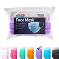 Amlife Face Masks Colorful Adult Made in USA Imported Fabric Pink Magenta Purple Green Orange Blue Black-Purple-10 Pack-