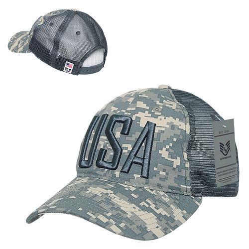 Rapid Dominance USA American Flag Text Ripstop 6 Panel Trucker Dad Caps Hats-USA-NAVY-