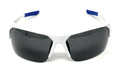 Polarized Half Frame Sunglasses Sports Warrior Style Driving Motorcycle Fishing-Black / Blue White (frame)-